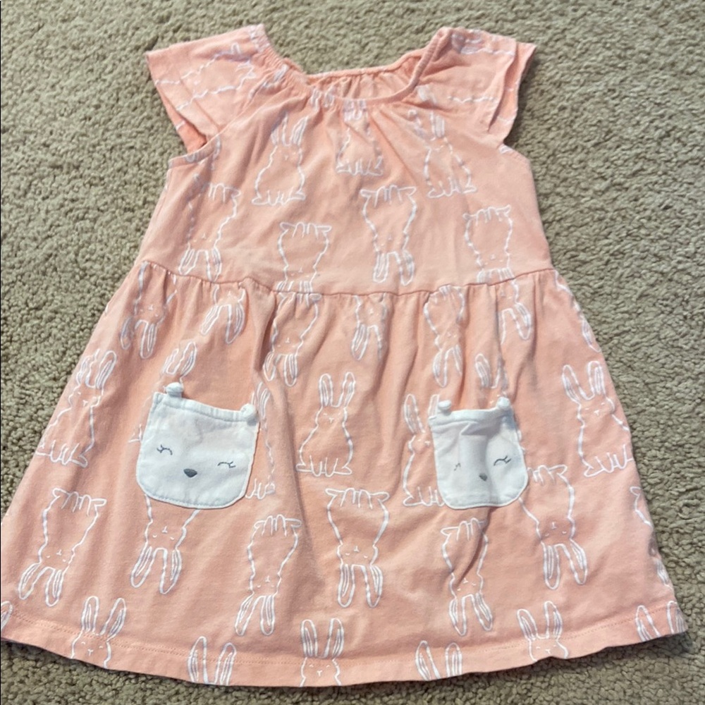 Carter's Pink and White Bunny Dress